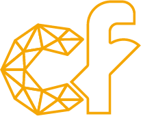 Crystal Fare Concept logo with a yellow and dark blue crystal line, representing creative graphic design, web development, and digital marketing solutions.